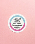 Autocollants militants trans ✶ Lot de 6 autocollants "A Trans Person Peed Here", message LGBTQ+ à coller partout