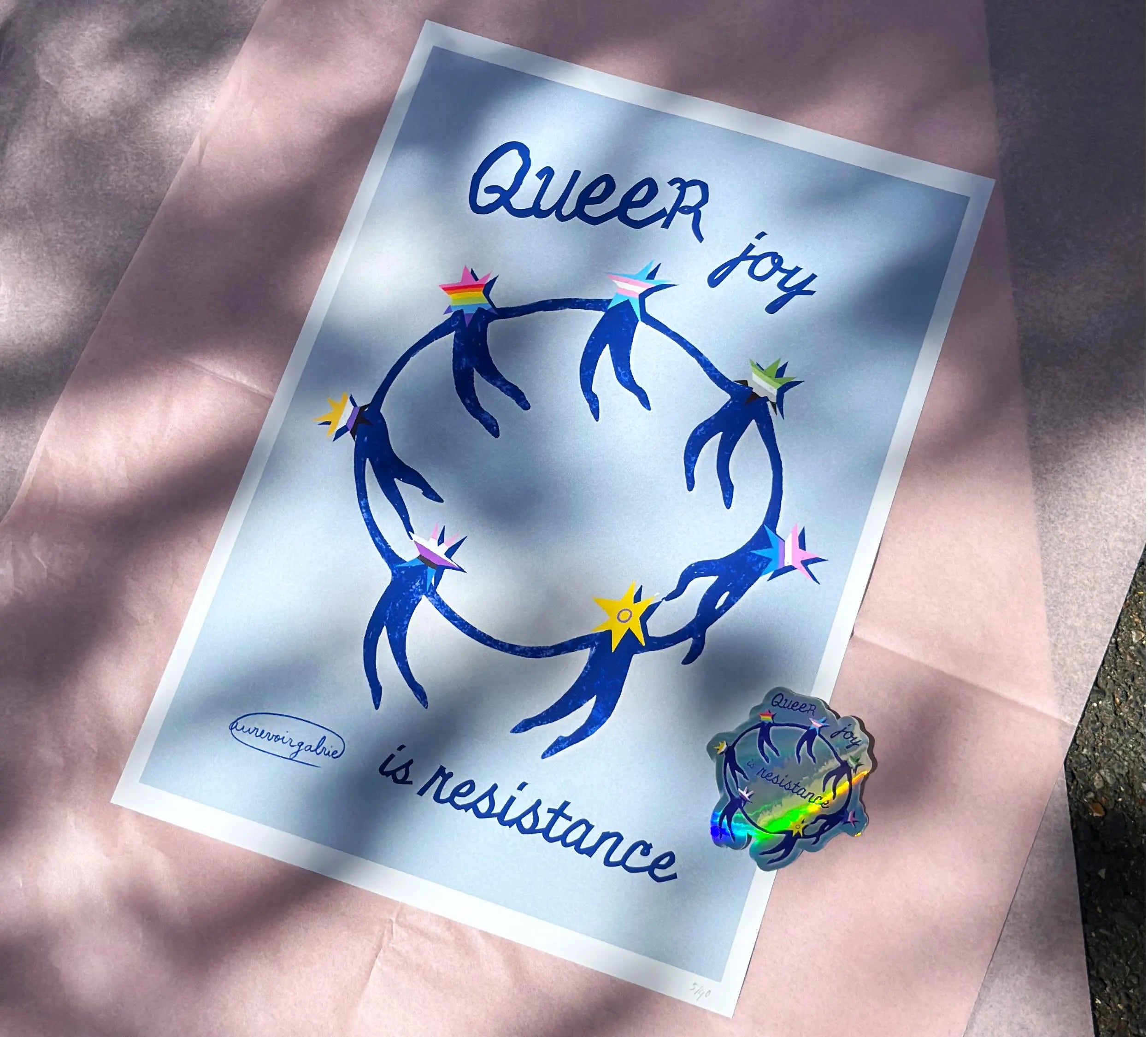 Queer Joy is Resistance ✶ A3 poster + Sticker