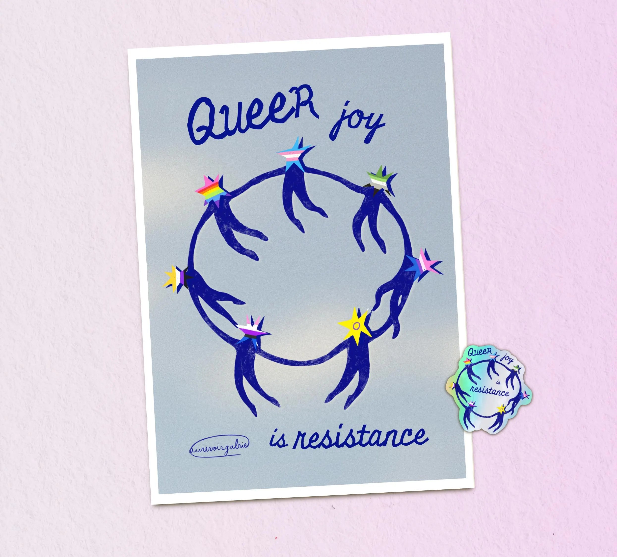 Queer Joy is Resistance ✶ A3 poster + Sticker